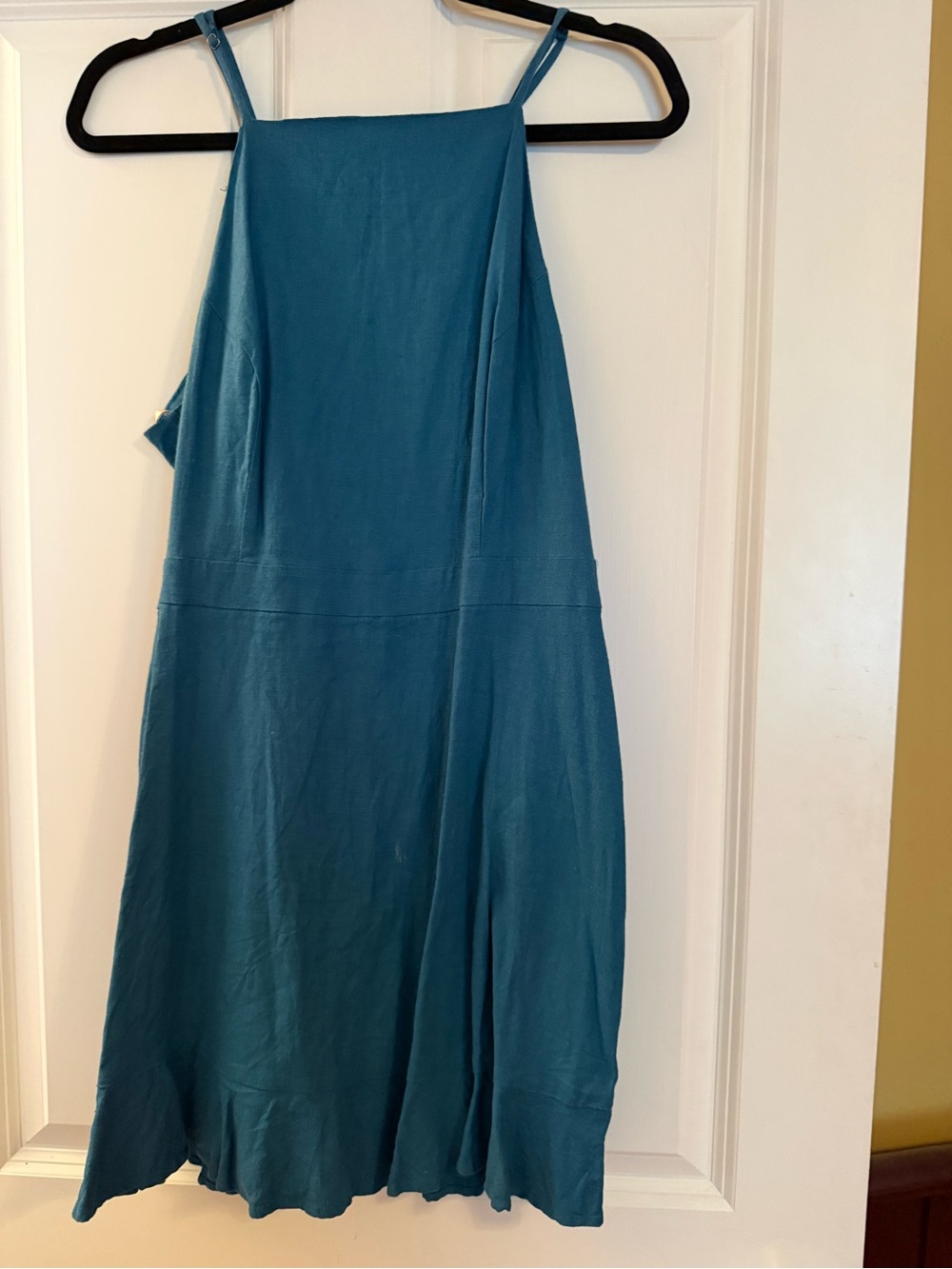 BCBGeneration Teal Sleeveless Mini Linen Blend Dress